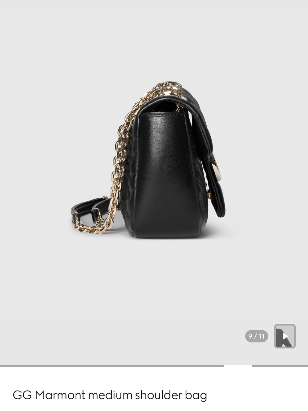 Brand New Gucci GG Marmont Medium Black Leather Shoulder Bag in box ❤️ - Picture 8 of 11